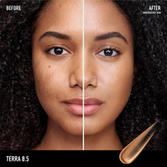 bareMinerals Complexion Rescue application swatch highlighting lightweight texture.