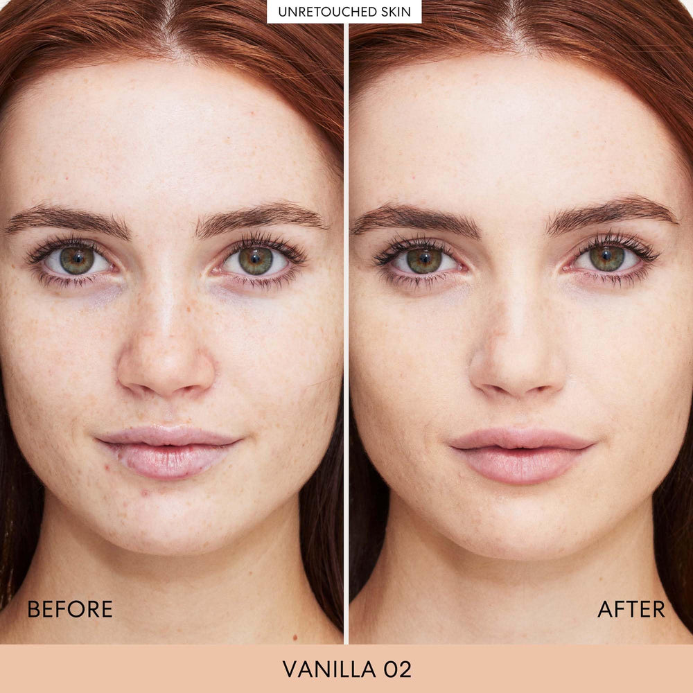 Close-up of creamy texture blending into skin.