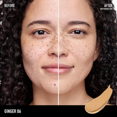 Ginger 06 swatch on skin shows natural matte tint