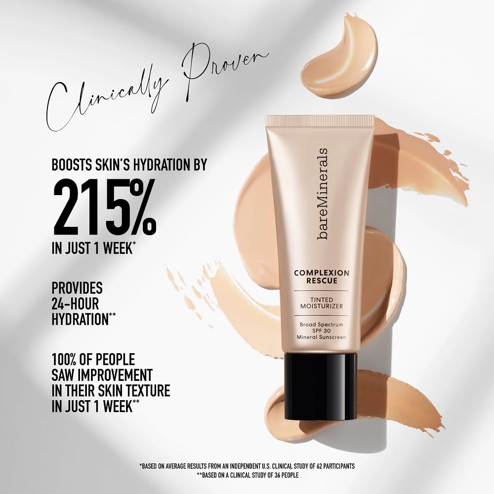bareMinerals Complexion Rescue SPF 30 label highlights mineral protection for daily use.
