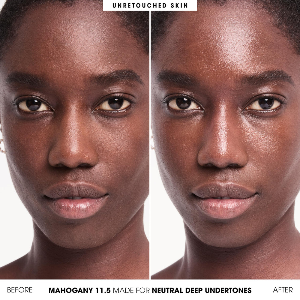 BareMinerals Complexion Rescue Mahogany swatches show natural luminosity and buildable coverage.