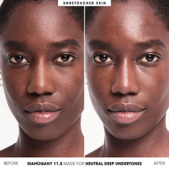 BareMinerals Complexion Rescue Mahogany swatches show natural luminosity and buildable coverage.