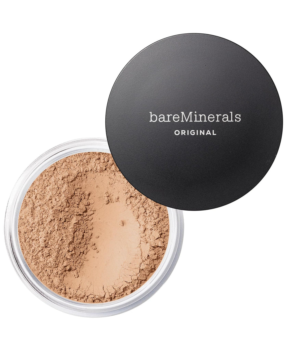 BareMinerals Original Loose Powder Foundation SPF 15 in Medium Beige 12 offers even coverage and a natural glow.