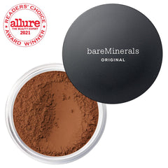 BareMinerals ingredients list highlighting talc-free, vegan components.