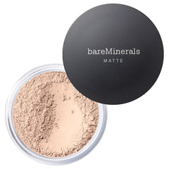 BareMinerals Original Matte Foundation swatch showing sheer-to-full coverage for sensitive skin.