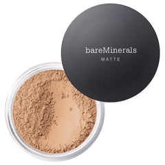 bareMinerals Original Matte Loose Foundation SPF 15 jar close-up shows silky texture for natural-looking coverage