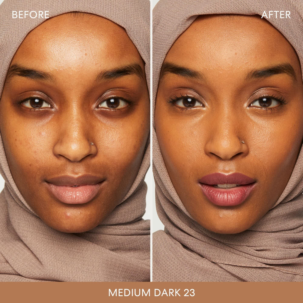 BareMinerals Original Matte Foundation swatch on skin displaying even coverage