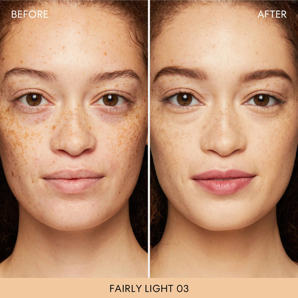 BareMinerals SPF 15 luminous finish close-up highlighting natural glow.