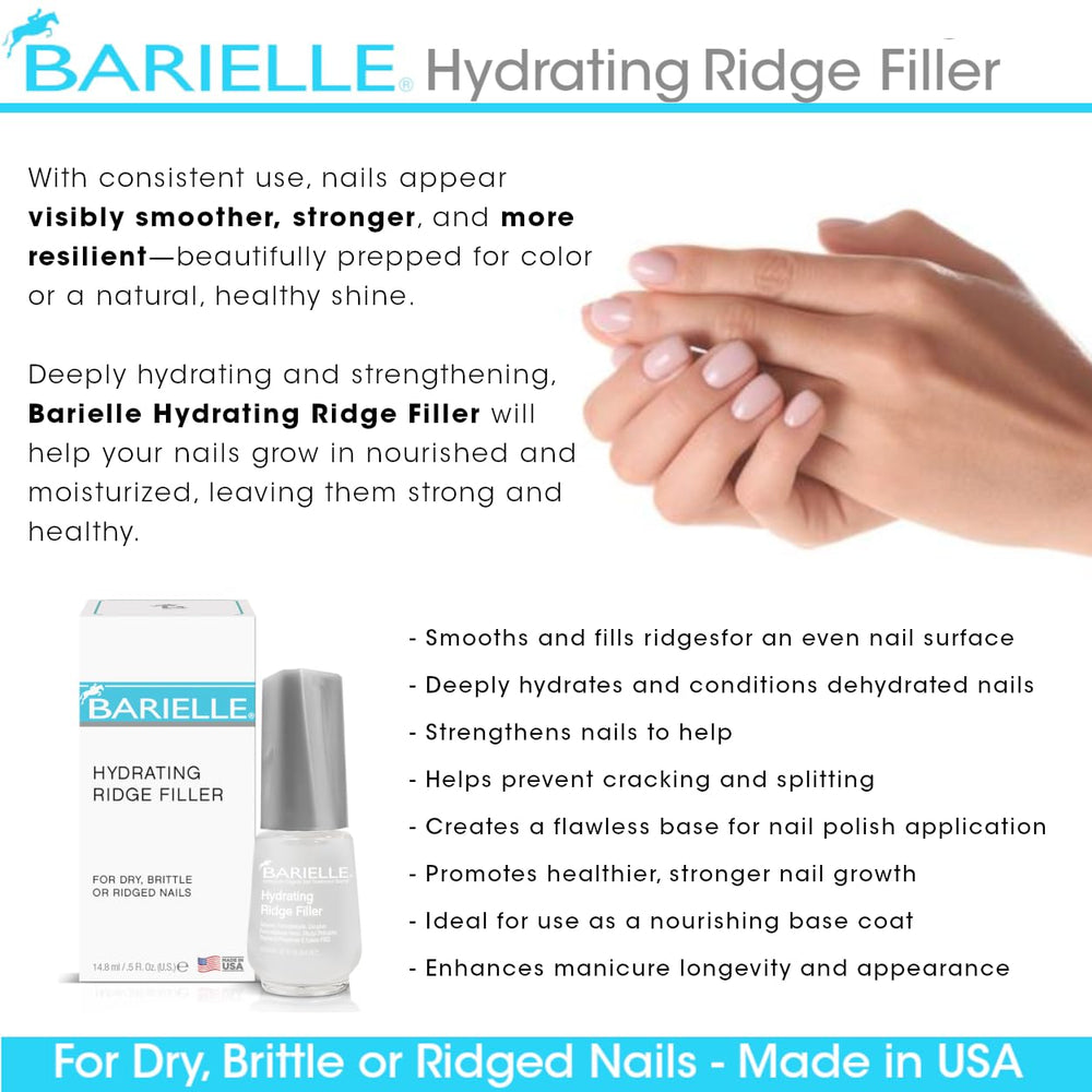Barielle Hydrating Ridge Filler Base Coat close-up on ridges and texture.