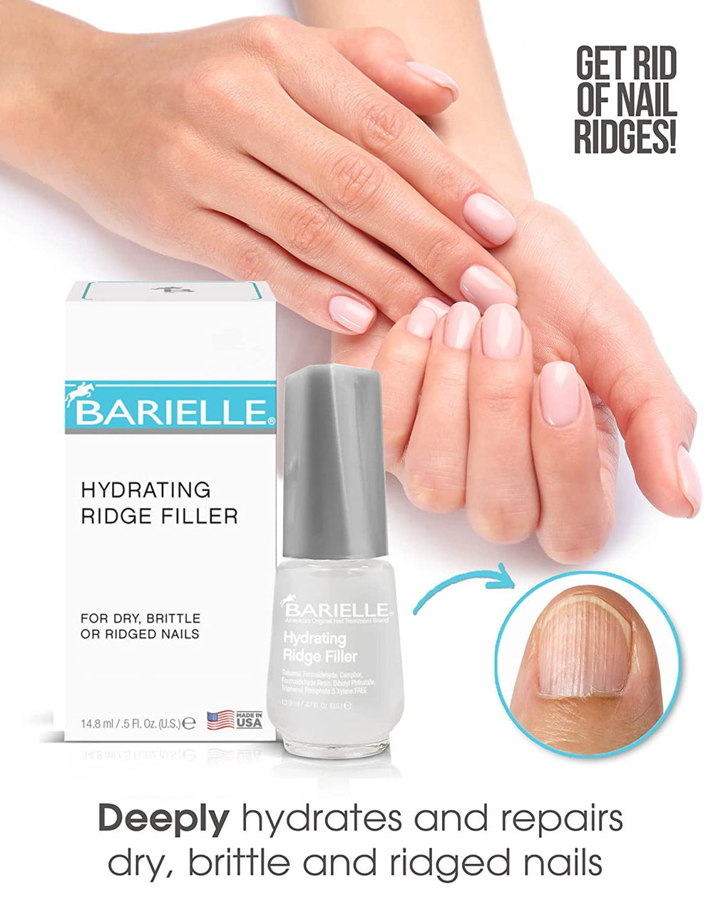 Barielle Packaging with bottles and box emphasizes premium nail care range