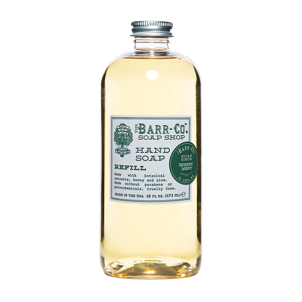 BARR-CO Honey Mint Hand Soap Refill bottle with fresh mint impression and clean label