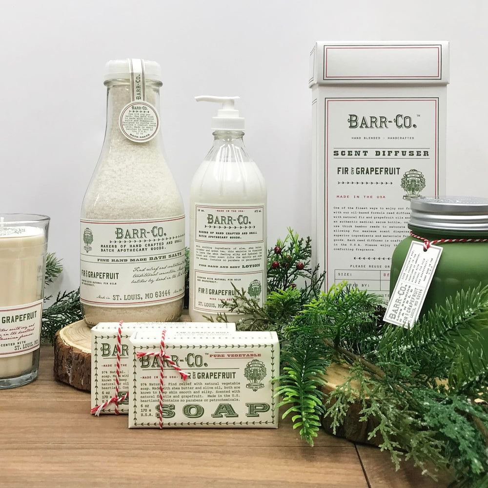Barr-Co USA-made bath salts from St. Louis with wholesome botanicals.