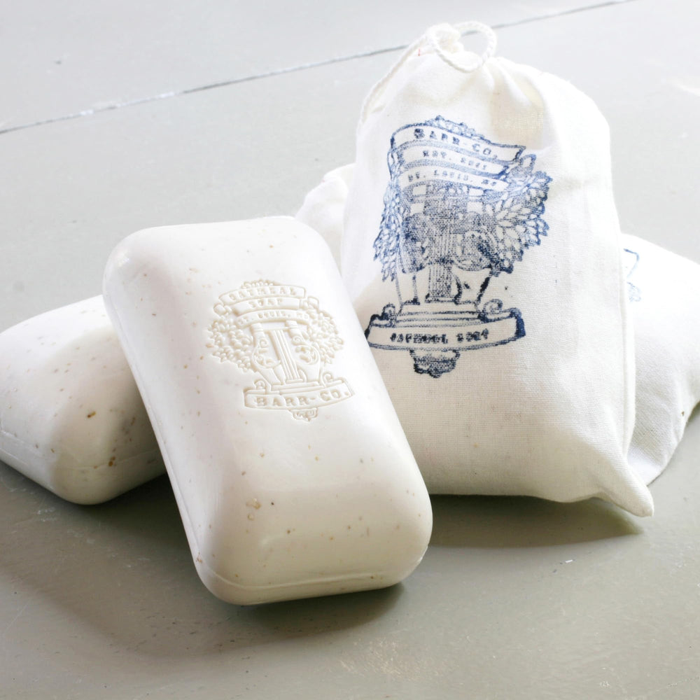 BARR-CO Original Scent soap in hand, rich lather and soothing aroma