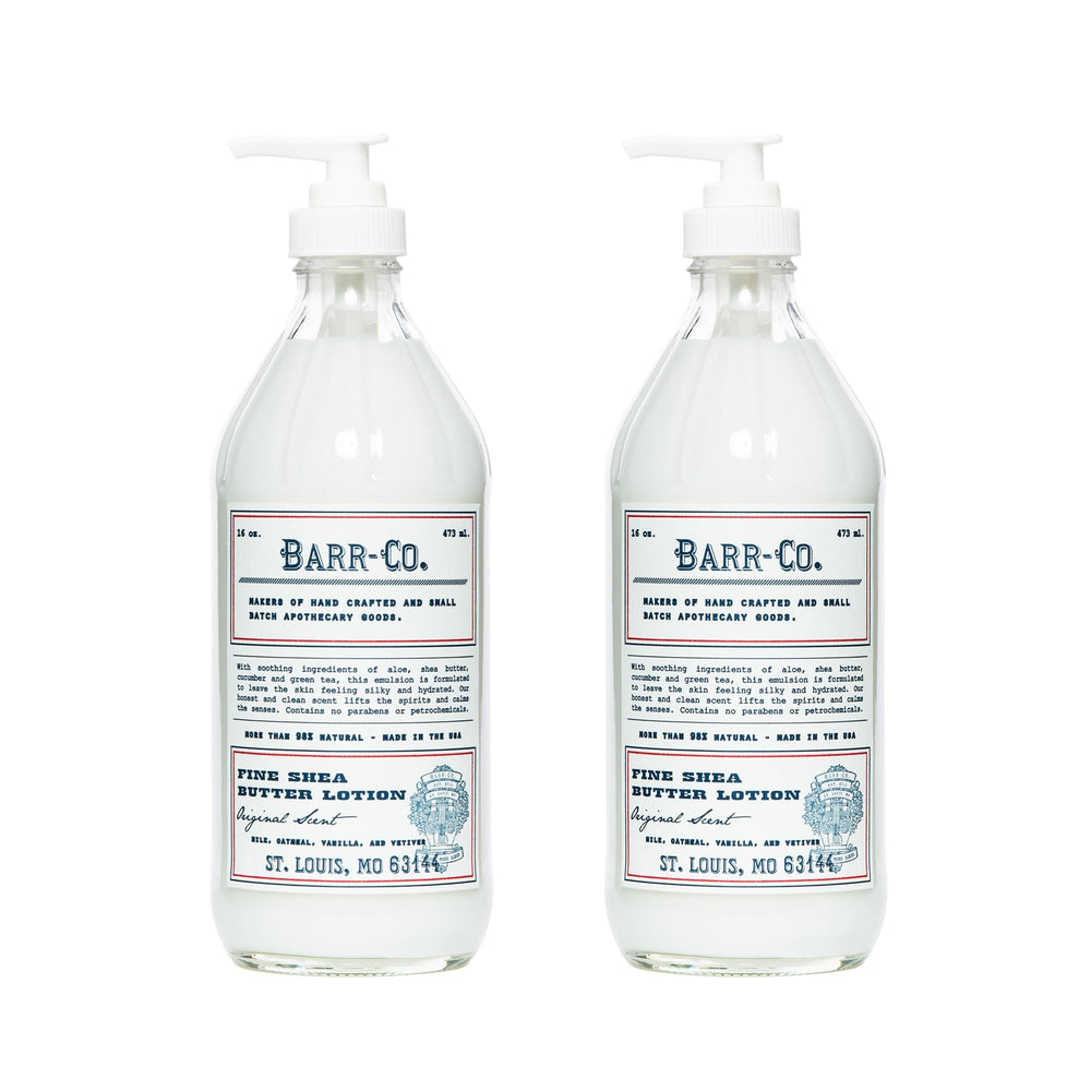 BARR-CO Original Scent Shea Butter Lotion bottle for daily skin care.