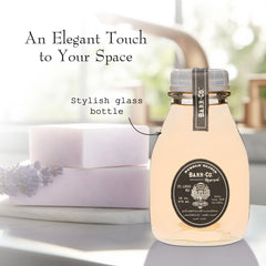 Barr-Co Reserve Bubble Bath Elixir bottle highlighting cedar and oak notes for ambience.