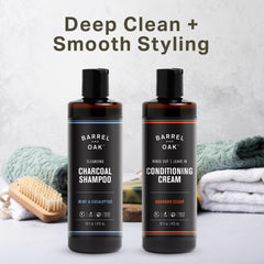 Barrel & Oak mint eucalyptus shampoo lather close-up highlighting refreshing scent