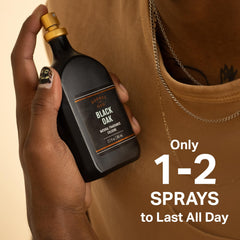 Barrel and Oak Black Oak spray nozzle in action for smooth day-to-night application