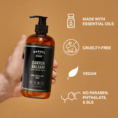 Barrel & Oak Canyon Balsam scent label on packaging