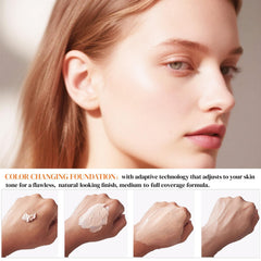 BARUBT 4-in-1 formula acts as primer, foundation, concealer, setting powder.