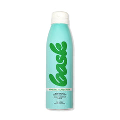 Bask Suncare SPF 30 mineral sunscreen spray bottle for easy, even coverage.
