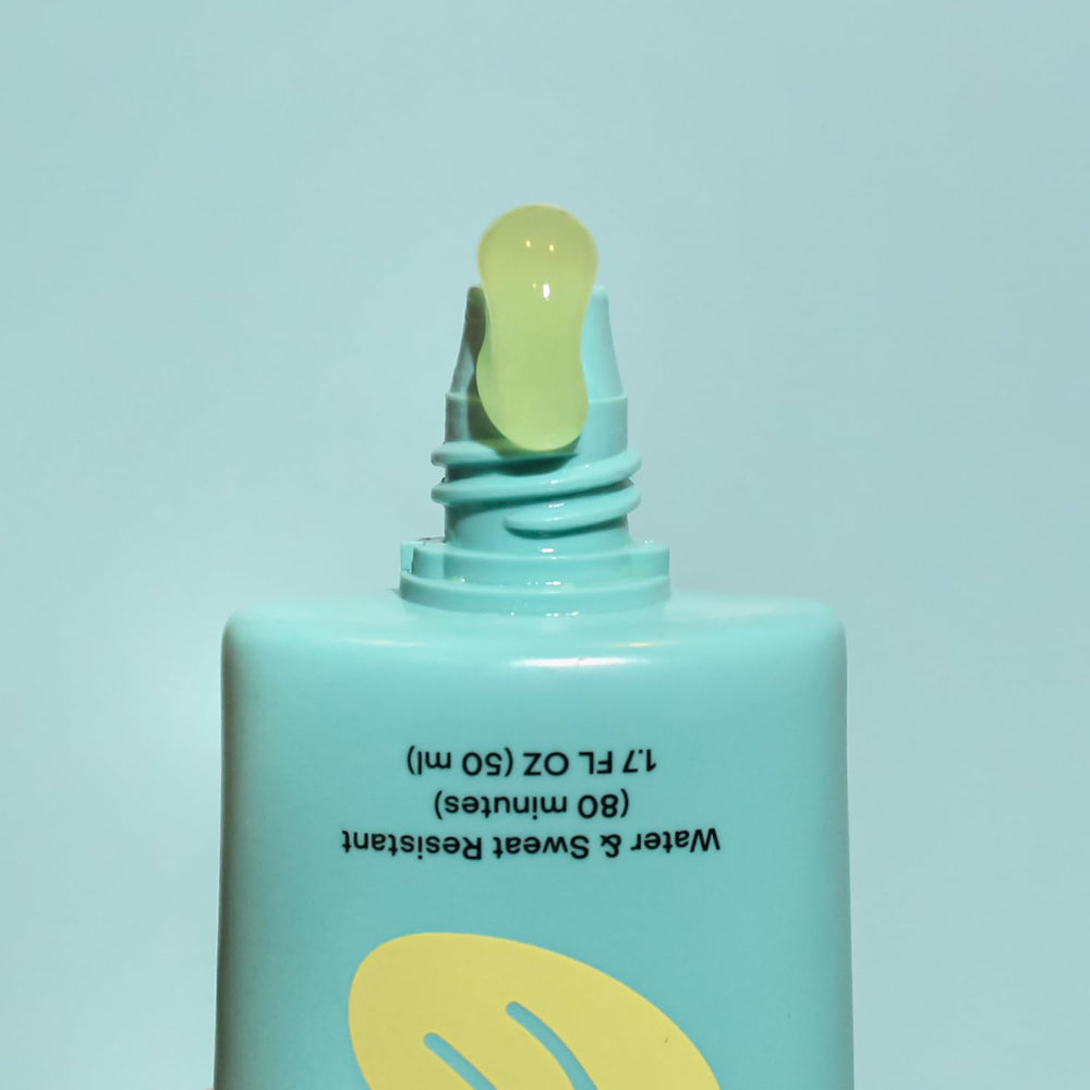 Texture of Bask Suncare SPF 40 gel during application on skin