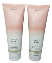 Bath & Body Works Amber Blush body cream jar close-up highlighting moisturizing formula.