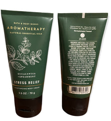 Bath and Body Works aromatherapy eucalyptus spearmint travel-size cream for refreshing skin care on the go.