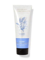Bath & Body Works lavender vanilla cream tubes close-up for soothing hydration.