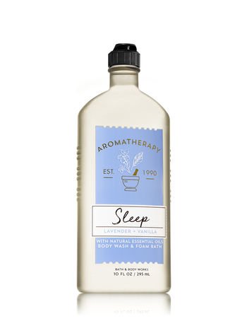 Bath & Body Works Aromatherapy Sleep Lavender Vanilla foam bath highlighting rich lather