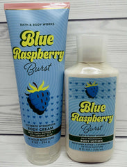 Close-up of Blue Raspberry Burst lotion texture for smooth, hydrated skin.