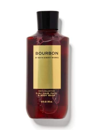 Bath & Body Works Bourbon 2-in-1 Hair and Body Wash bottle for quick cleansing.