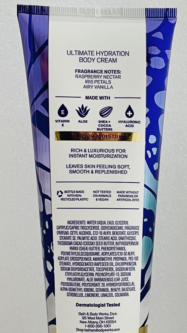 Bath & Body Works Butterfly Body Cream two-pack highlighting fragrance notes raspberry iris vanilla for daily pampering.