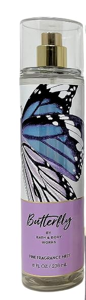 Bath & Body Works Butterfly Mist bottle back view, paraben-free formula for lasting scent.