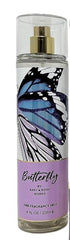 Bath & Body Works Butterfly Mist bottle back view, paraben-free formula for lasting scent.