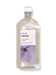 Bath & Body Works Calm Haven Lavender Iris bottle for a soothing shower ritual