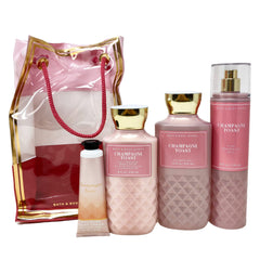 Bath & Body Works Champagne Toast gift bag with fragrance mist, great for spa-like refresh moments.