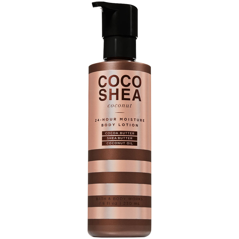 Bath & Body Works CocoShea Coconut Body Lotion bottle delivers 24-hour moisture