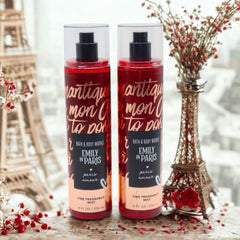 Bath & Body Works Emily in Paris Paris Amour mist spritz action for quick refreshment.