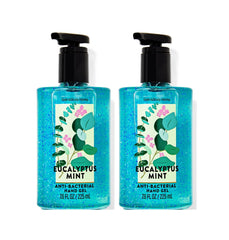 Bath and Body Works Eucalyptus Mint hand gel pack with two bottles for on-the-go moisturization.