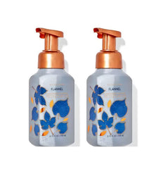 Bath & Body Works Flannel hand soap bottle with pump and gold-branch label, ideal for daily hand cleansing.