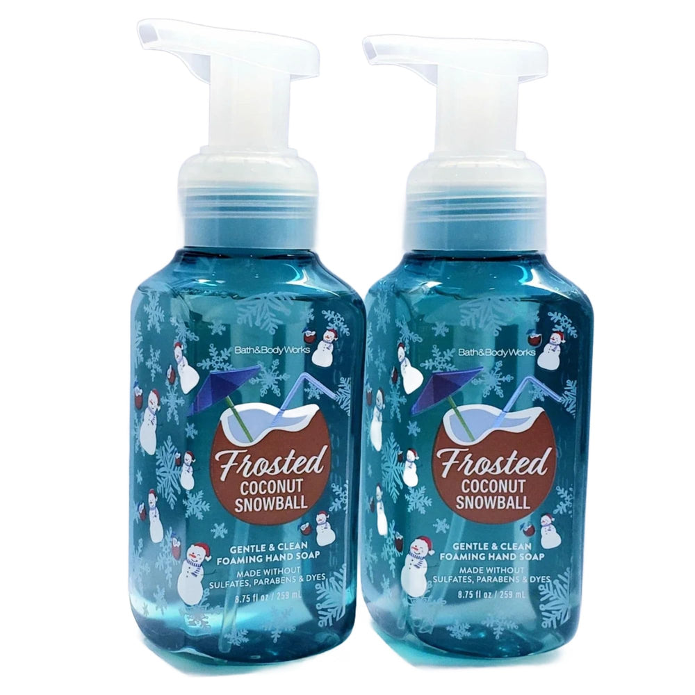Bath and Body Works Gentle Foaming Hand Soap foam bottle Frosted Coconut Snowball for gentle cleansing.