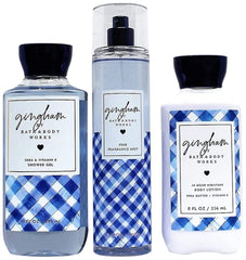 Bath & Body Works Gingham gift set packaging presented as a ready-to-gift trio