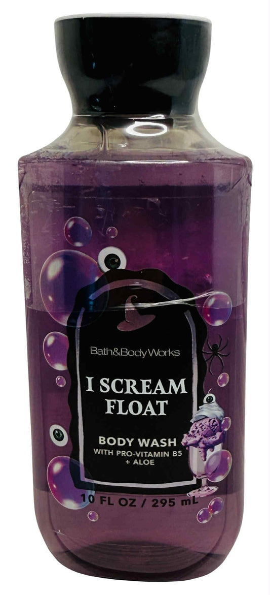 Bath & Body Works I Scream Float Wash Gel bottle pour highlights fizzy cola fragrance for refreshing mornings.