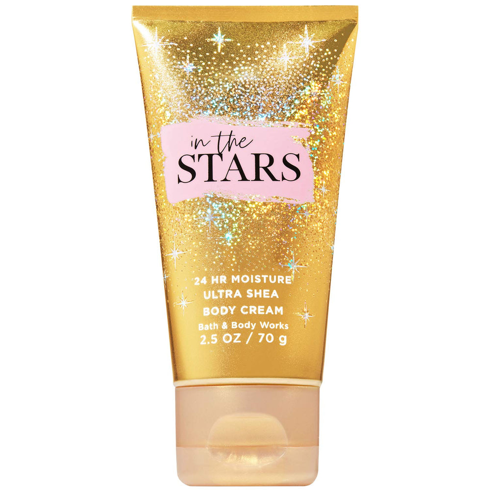 Bath & Body Works In The Stars travel-size body cream for 24-hour moisture and radiant softness.