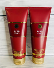 Bath & Body Works Inner Angel cream texture close-up highlights rich, comforting feel for dry skin.