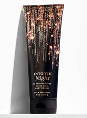 Bath and Body Works Into the Night cream spread shows rich, non-greasy hydration