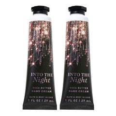 Bath & Body Works Into The Night hand cream tube showing hyaluronic hydration.