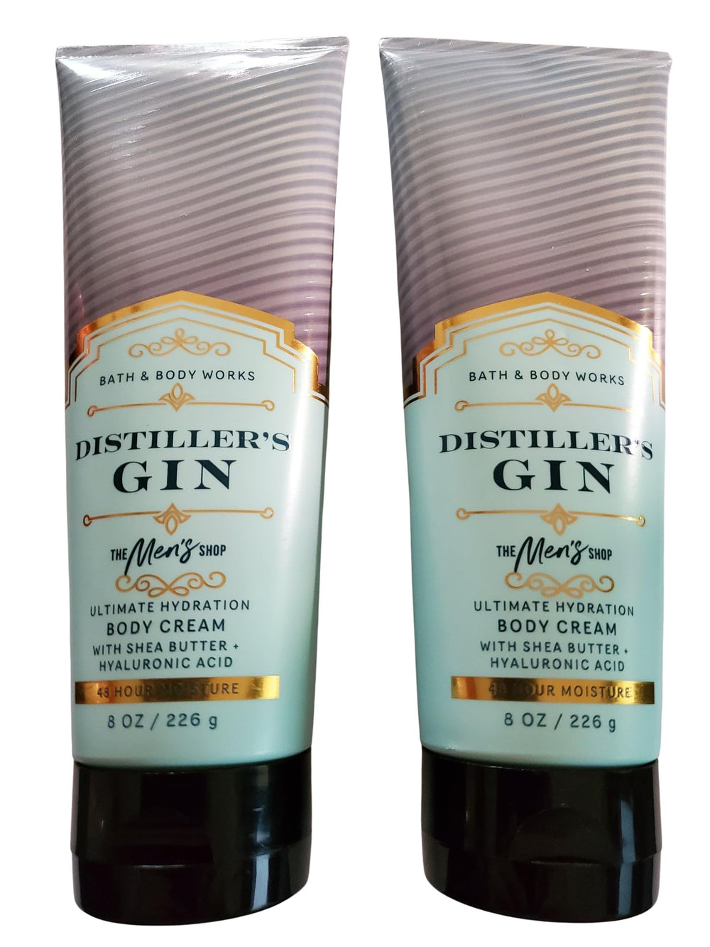 Bath & Body Works Distiller's Gin body cream 2-pack, front view for hydration