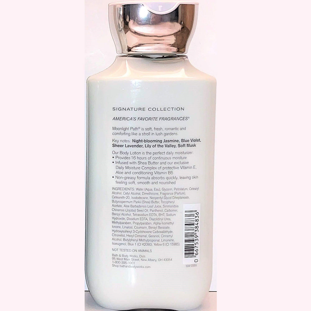Moonlight Path lotion ingredients close-up with shea butter and coconut oil.