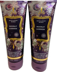 Bath & Body Works Moonlit Goddess bottle shows hydrating body cream